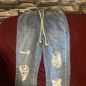 High rise jogger jeans